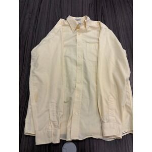 LL Bean Men's Button Down Oxford Shirt Peach Long Sleeve Size Large Regular‎